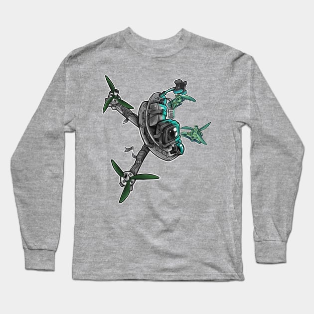 first fpv kwad simple colour Long Sleeve T-Shirt by Mrwigglesfpv